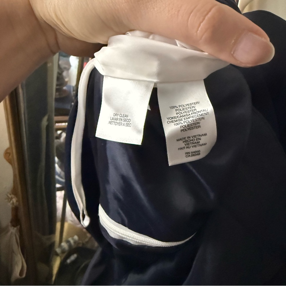 Jones Studio Color Block White, Lime, and Navy Business Casual Mini Dress - Picture 7 of 7
